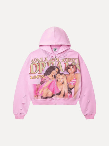 Dreams Zip Up Hoodie Pink