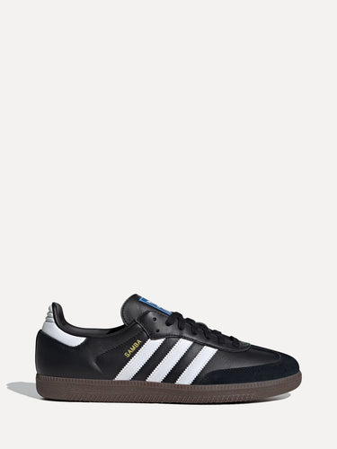Adidas Samba OG Leather Athletic Sneakers in Footwear White and Core Black at SIZE Boutique