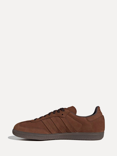 Adidas Originals Samba Leather Sneakers Brown at SIZE Boutique side view