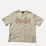 ShopSizeUSA Ksubi Logo Short Sleeve Button Shirt Beige at SIZE Boutique