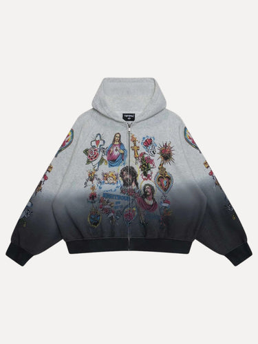 Faded Risen King Zip Up Hoodie