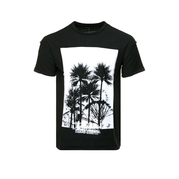 Purple Brand Textured Jersey Black Beuty Palms Men's Tee - SIZE Boutique