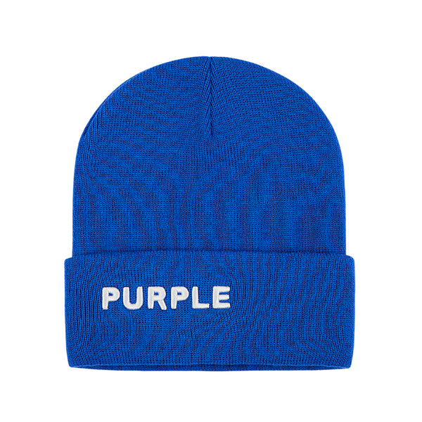 Purple Brand Blue Acrylic Beanie - SIZE Boutique