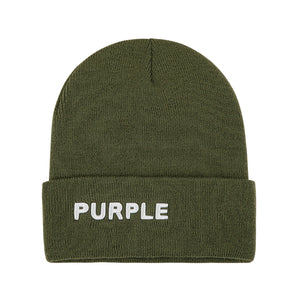 Purple Brand Green Acrylic Beanie - SIZE Boutique