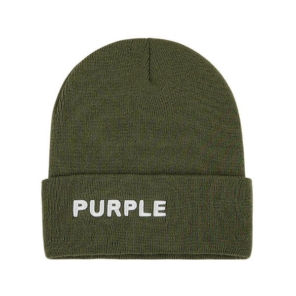 Purple Brand Green Acrylic Beanie - SIZE Boutique