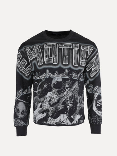 ShopSizeUSA Astro LS Tee Grey Front View at SIZE Boutique
