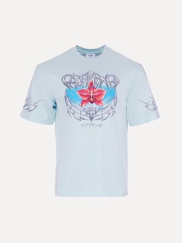 SERENEDE Blades Tee Blue Front View at SIZE Boutique