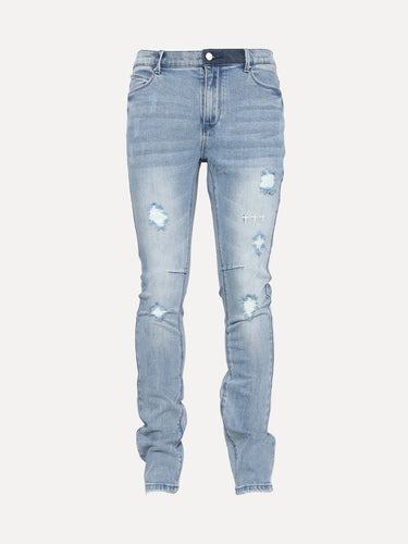 RTA Brandf Glacier Blue Cross Triad Men's Skinny Jeans - SIZE Boutique