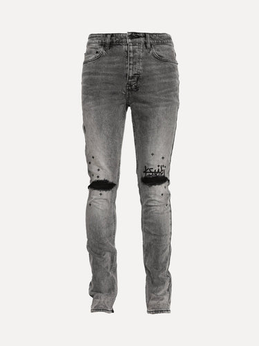"
Ksubi Chitch Sinners Slim Fit Distressed Denim Jeans in Grey at SIZE Boutique"