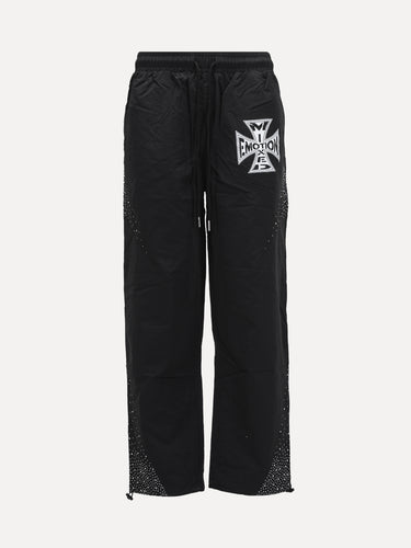 ShopSizeUSA Classic Nylon Pants Black Front View at SIZE Boutique