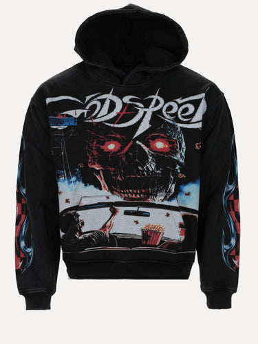 Godspeed Skull Drive-In Hoodie Black at SIZE Boutique