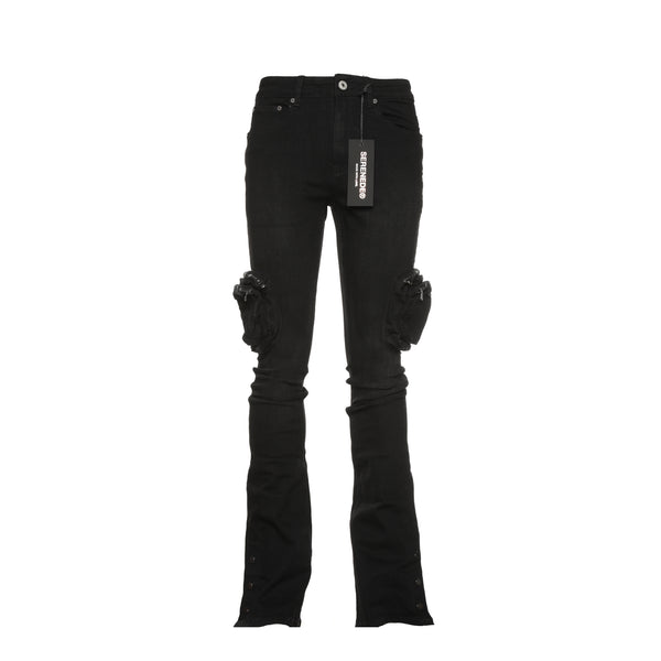 Serenede "Dua" Men's Stacked Black Jeans - SIZE Boutique