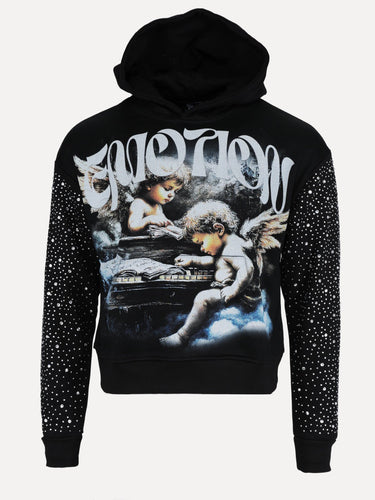 ShopSizeUSA Fallen Angels Hoodie Black Front View at SIZE Boutique