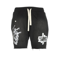Retrovert "Hand Patch" Men's Faded Black Shorts - SIZE Boutique