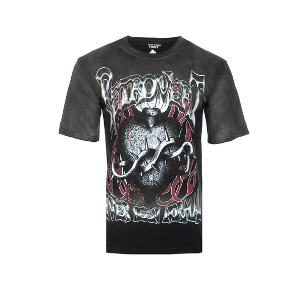 Retrovert "Heart Thorn" Men's Black Graphic SS Tee - SIZE Boutique