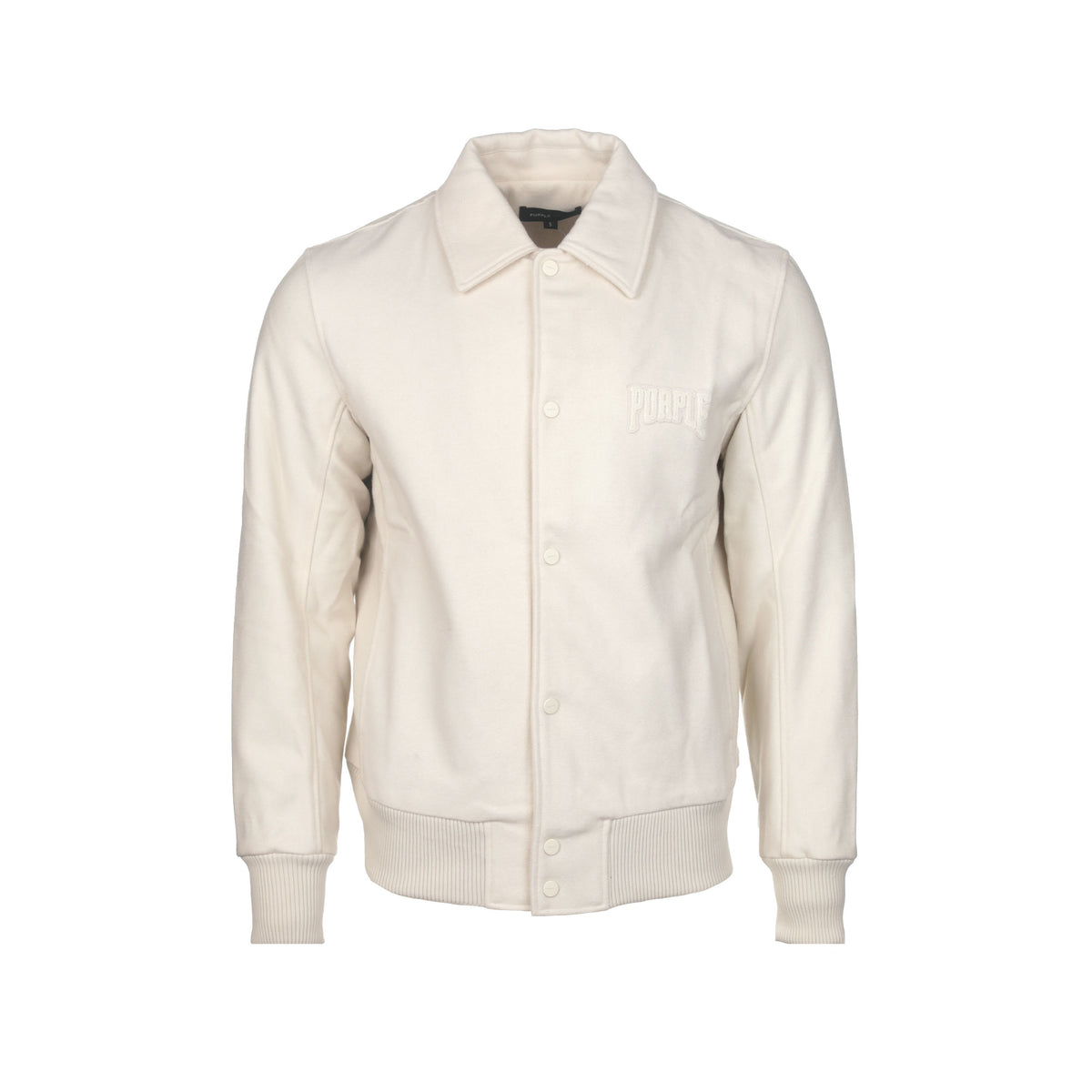 Purple Brand Men's Title Letterman Jacket Beige - SIZE Boutique