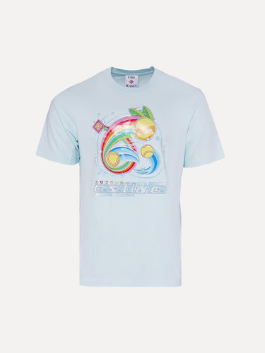 Casablanca Japanese Manga Tennis Graphic T-Shirt in Light Blue at SIZE Boutique