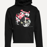ShopSizeUSA Moto Hoodie Black Front View at SIZE Boutique