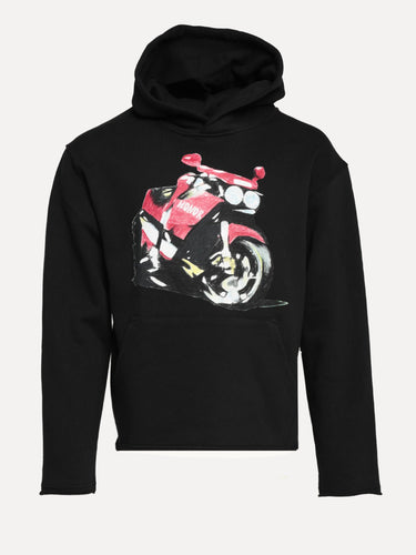 ShopSizeUSA Moto Hoodie Black Front View at SIZE Boutique
