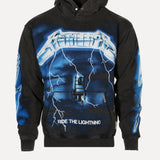 Metallica Ride the Lightning Hoodie Black Front View at SIZE Boutique