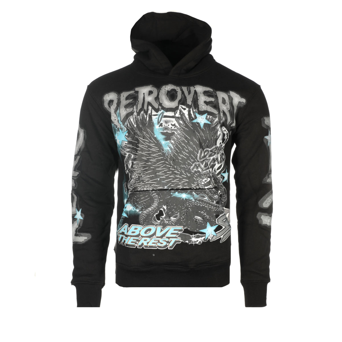 Retrovert "Star Eagle" Men's Black Hoodie - SIZE Boutique