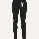 SERENEDE Vanta 11 Slim Fit Tapered Distressed Denim Jeans in Black at SIZE Boutique