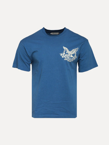 ShopSizeUSA Vintage Oil Tee Blue Front View at SIZE Boutique