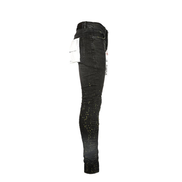 Purple Brand Denim "Yellow Color Weft Buckshot" Black Jean - SIZE Boutique