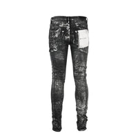 Purple Brand P001 Black Wash Silver Oil Coated Men's Jean.
