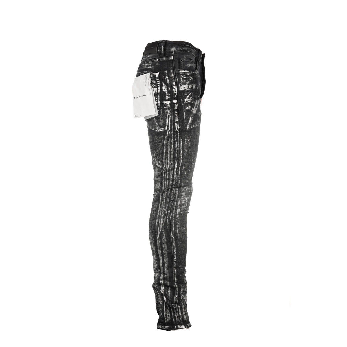 Purple Brand P001 Black Wash Silver Oil Coated Men's Jean.