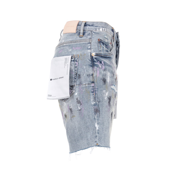 Purple Brand Aged Vintage Indigo Destroy Men's Jean Shorts