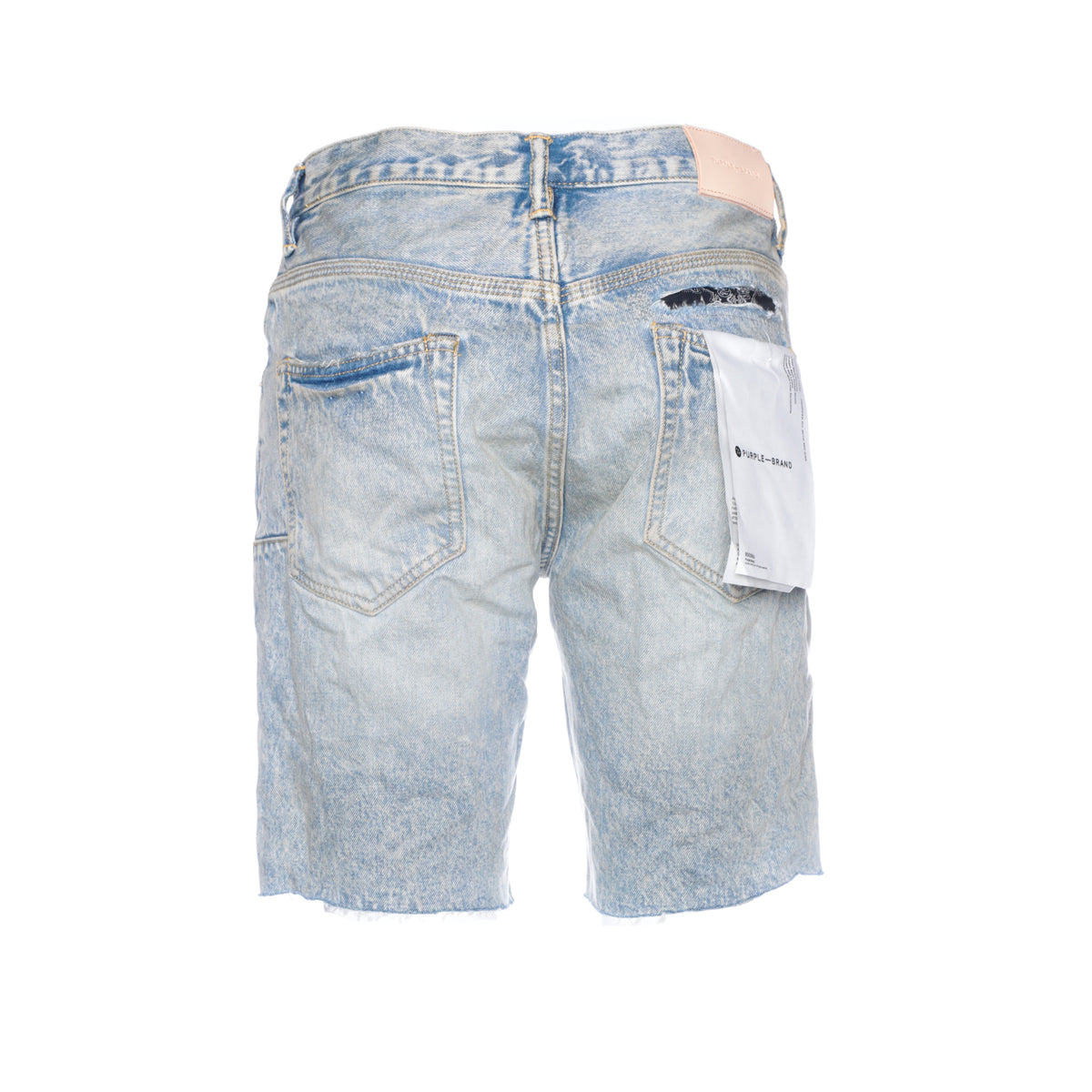 Purple Denim Men's Bandana Patch Work Indigo Denim Shorts