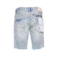 Purple Denim Men's Bandana Patch Work Indigo Denim Shorts
