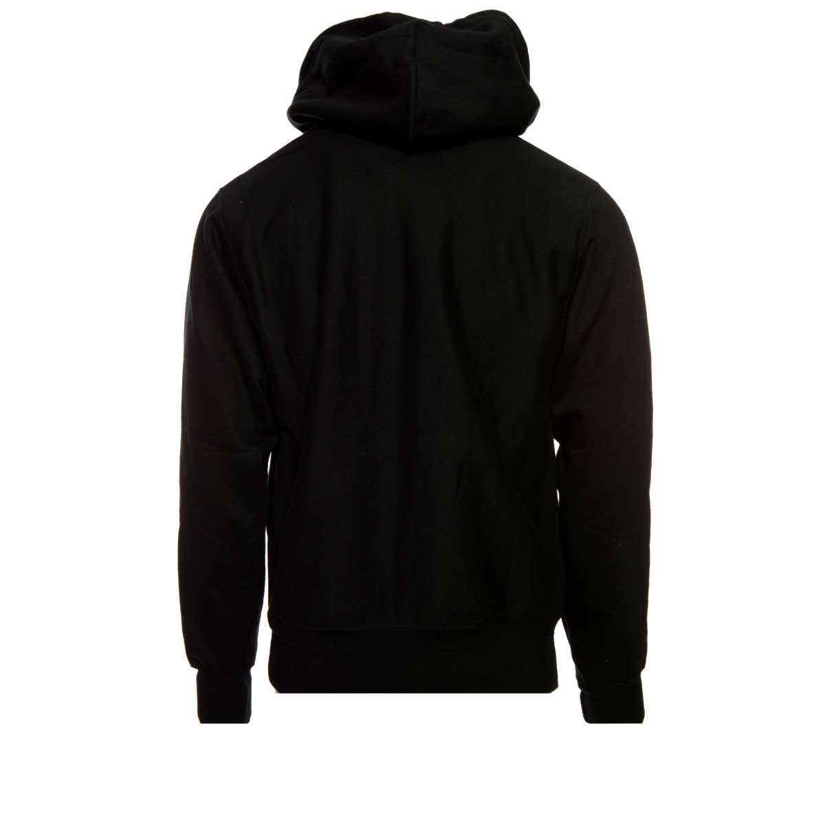 Champion Reverse Weave Zipped Hoodie Varsity Logo Black