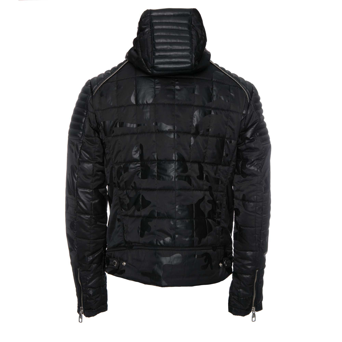 7th Heaven London Men's Arcane Camo Biker Jacket Black