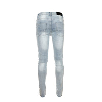 Black Denim Thrashed Men's Skinny Designer Jeans