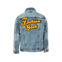 Fashion Geek Script Logo Trucker Men's Denim Jacket