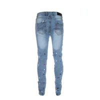 Black Denim "Luxe" Men's Skinny Designer Jeans Blue