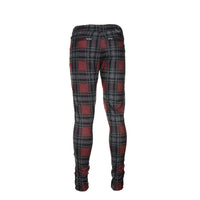 Kollar Button Pant Maroon Plaid