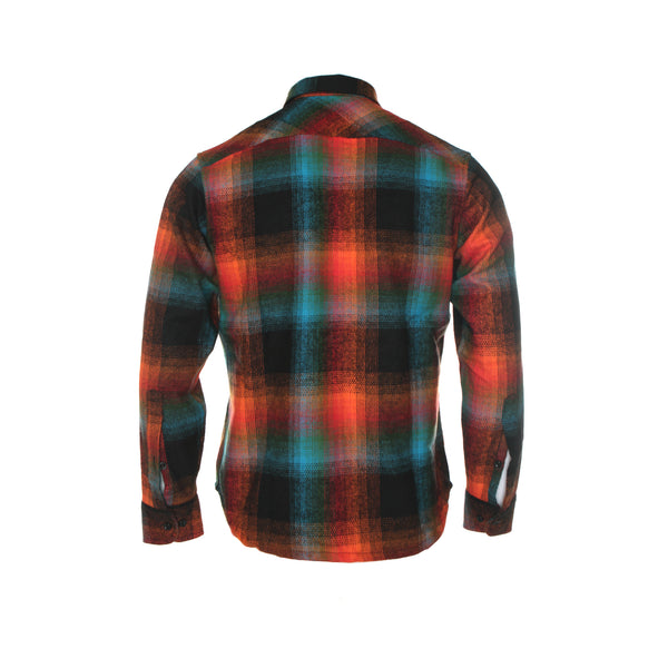 Raised by Wolves Double Plaid Flannel Men's Zip Shirt