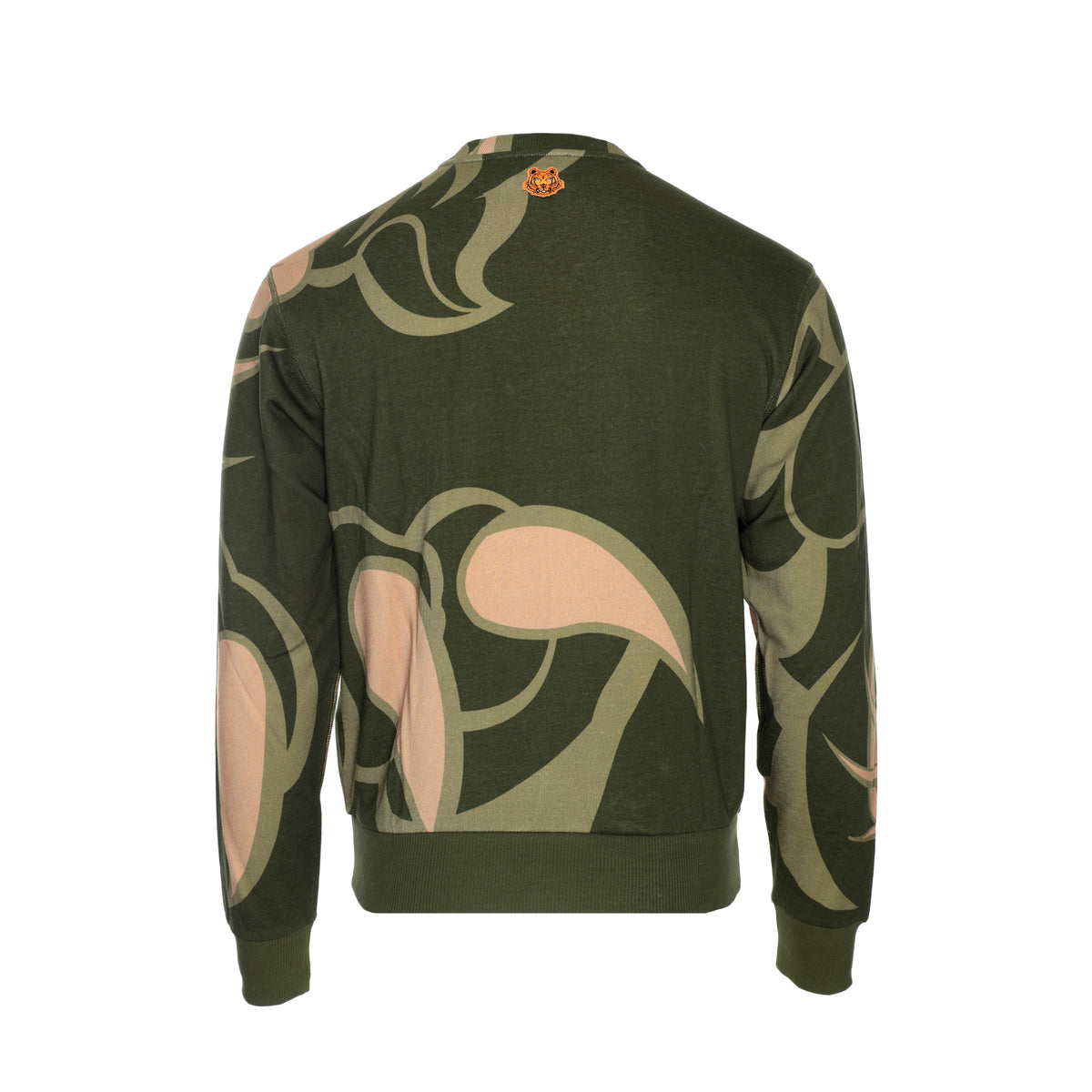 Kenzo Paris SS21 Seasonal Logo Print Classic Sweater Olive