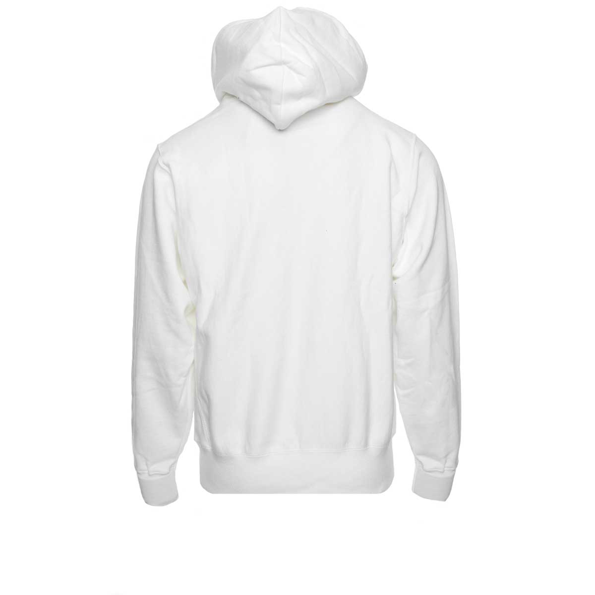 Champion Reverse Weave Zipped Hoodie Varsity Logo White