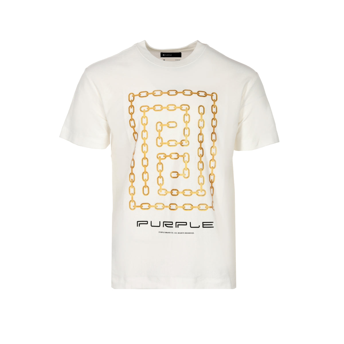 Purple Brand Textured Jersey Chain Coconut Milk Men's SS Tee