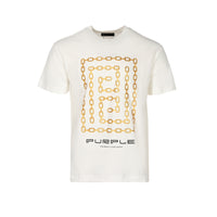 Purple Brand Textured Jersey Chain Coconut Milk Men's SS Tee