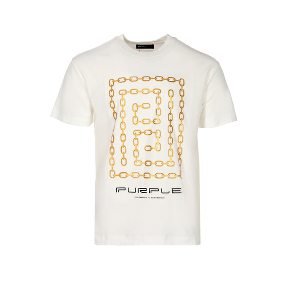 Purple Brand Textured Jersey Chain Coconut Milk Men's SS Tee