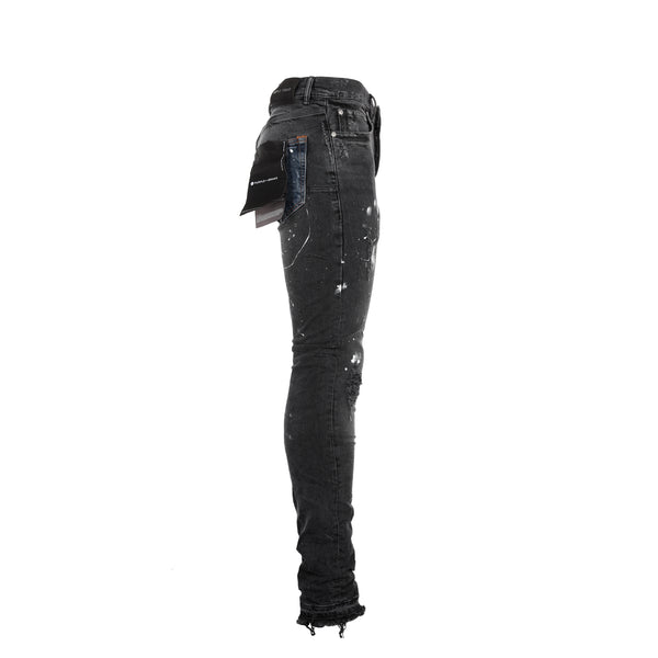 P001 Purple Brand Color Block Patched Denim Men's Jeans