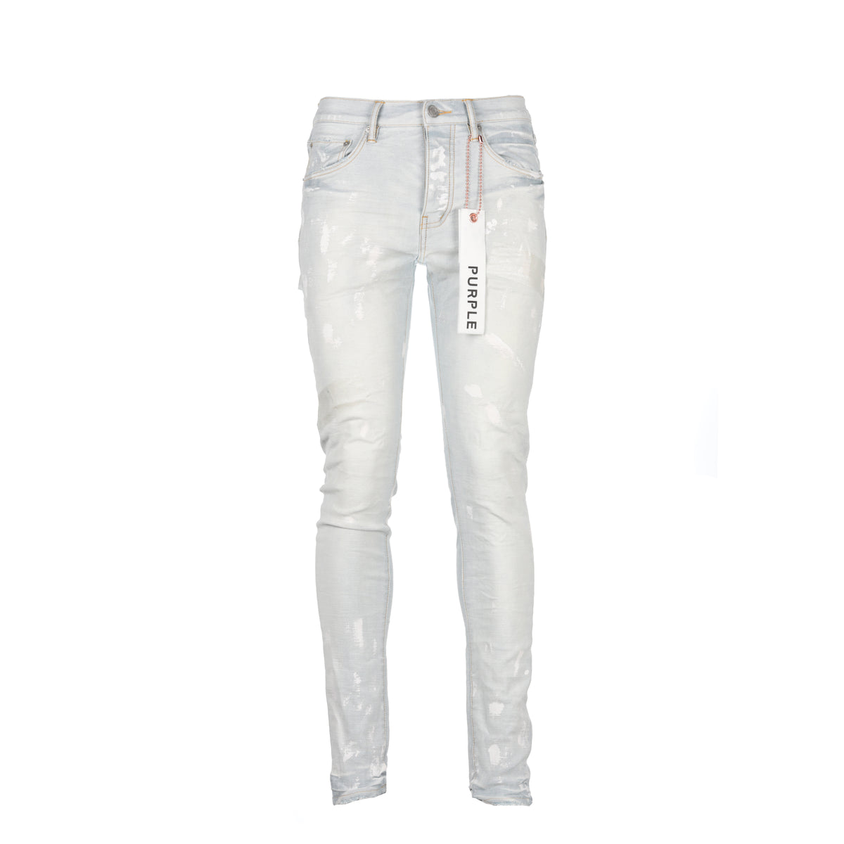 Purple Brand P001 Cream Sprayed Reflective Paint Men's Jeans