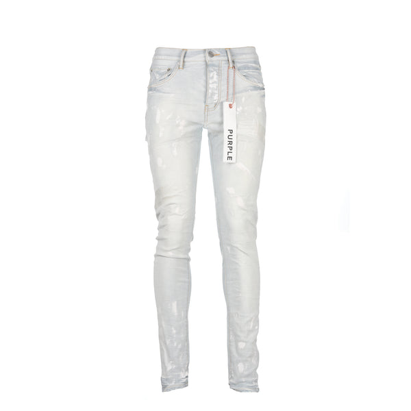 Purple Brand P001 Cream Sprayed Reflective Paint Men's Jeans