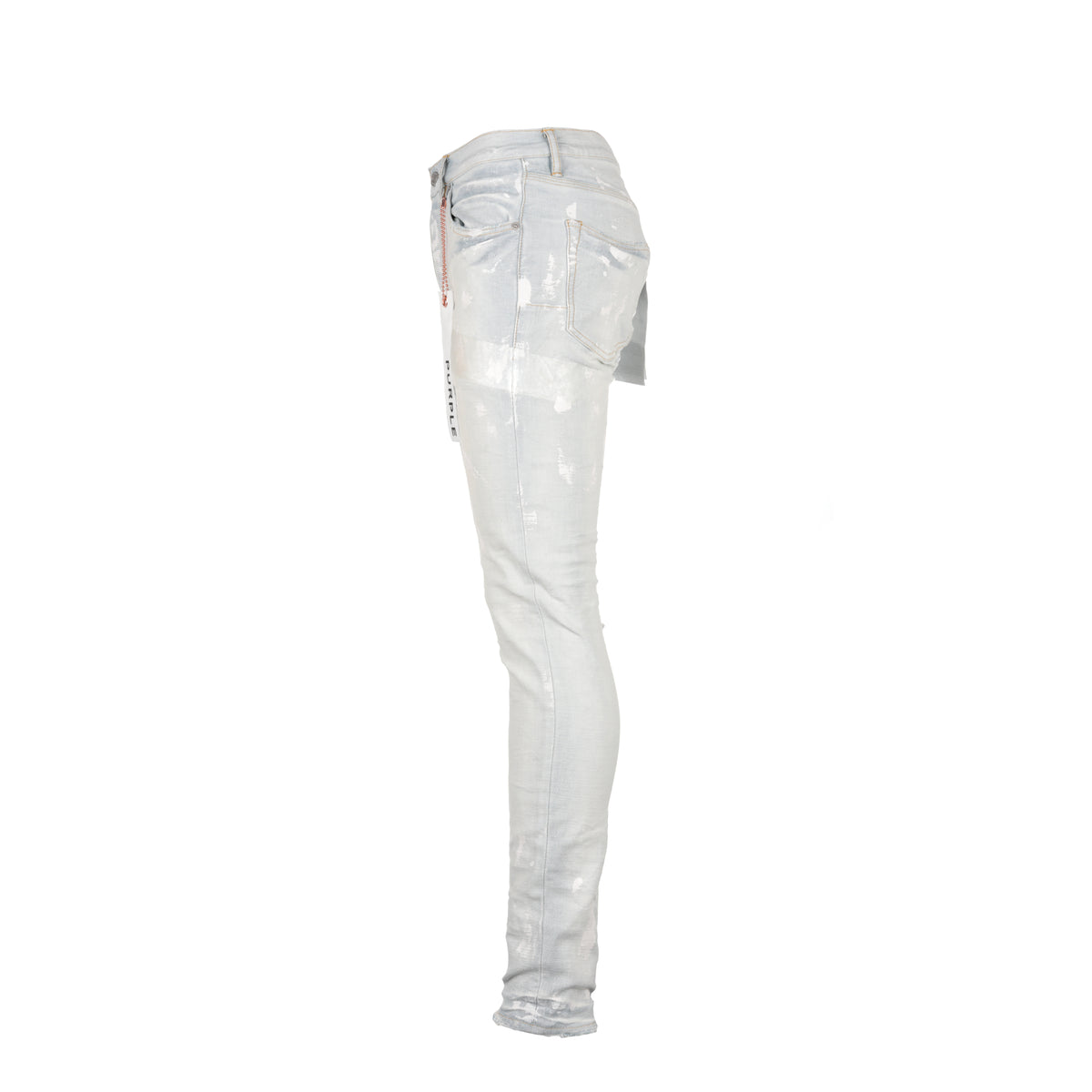Purple Brand P001 Cream Sprayed Reflective Paint Men's Jeans