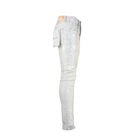 Purple Brand P001 Cream Sprayed Reflective Paint Men's Jeans